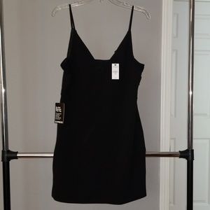 Express Black Bodycon Dress with Mesh V-neck